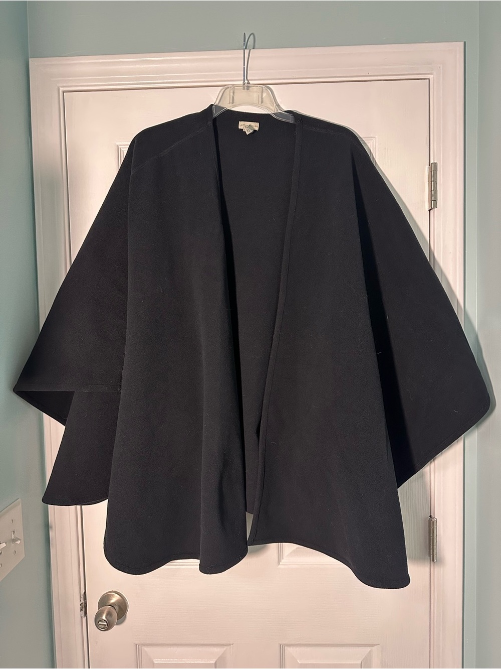 Lord & Taylor Black Open-Front Cape Jacket
